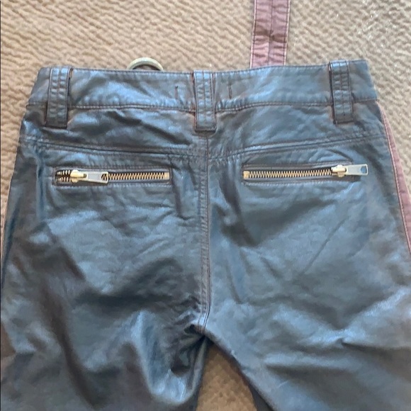 Free People leather pants zip moto vegan faux edgy - Picture 6 of 8